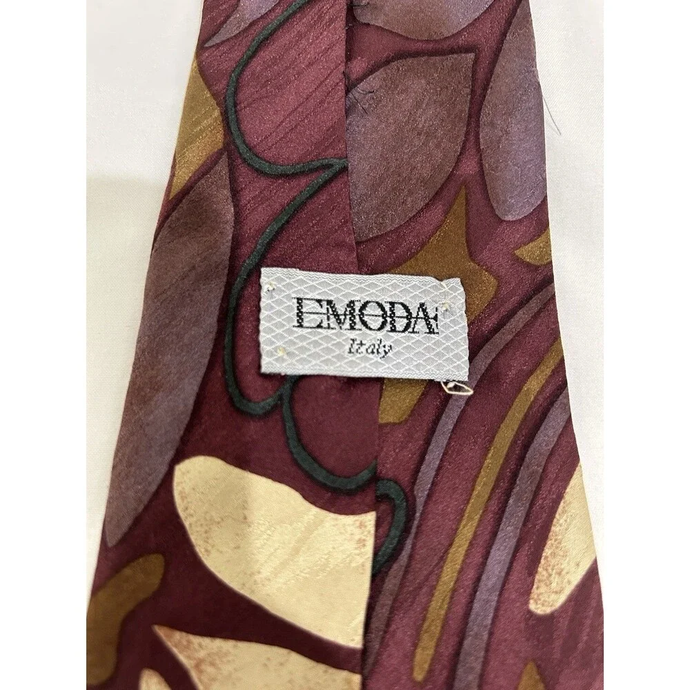 Emoda Mens Neck Tie Floral Burgundy
